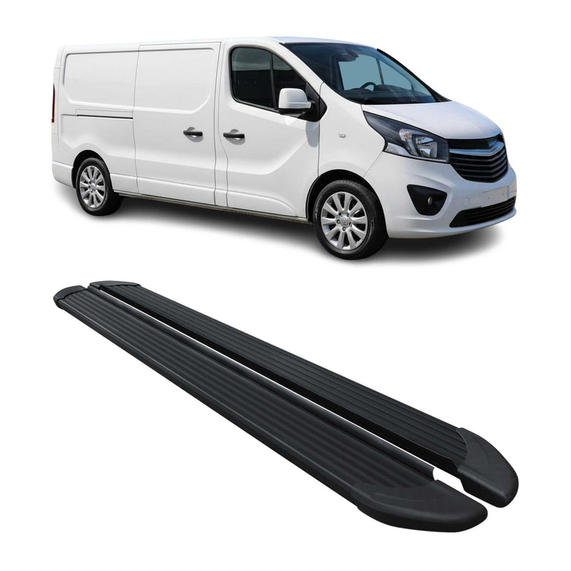 Seitenschweller Trittbretter Schweller für Opel Vivaro B 2014-19 L2 Alu Schwarz