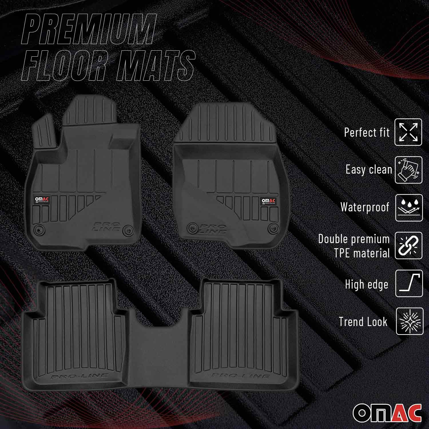 Fußmatten Gummimatten für Honda ZR-V 2023-2026 OMAC Premium 3D Schwarz TPE 3 tlg
