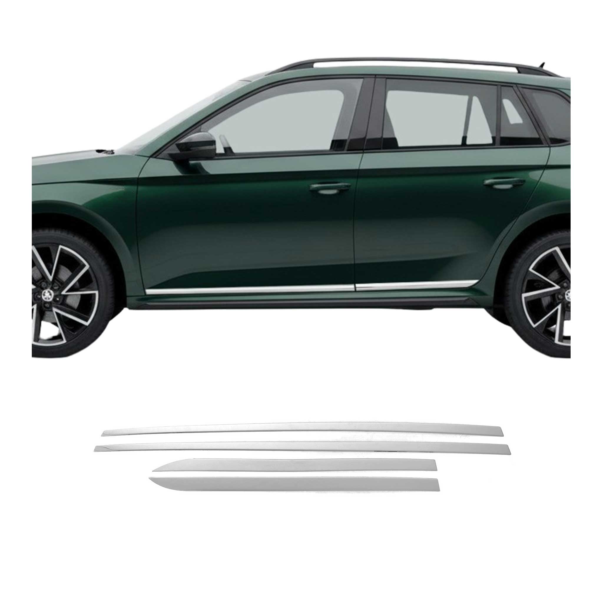 Seitentürleiste Türleisten Türschutzleiste für Skoda Kamiq 2019-2026 Chrom 4x