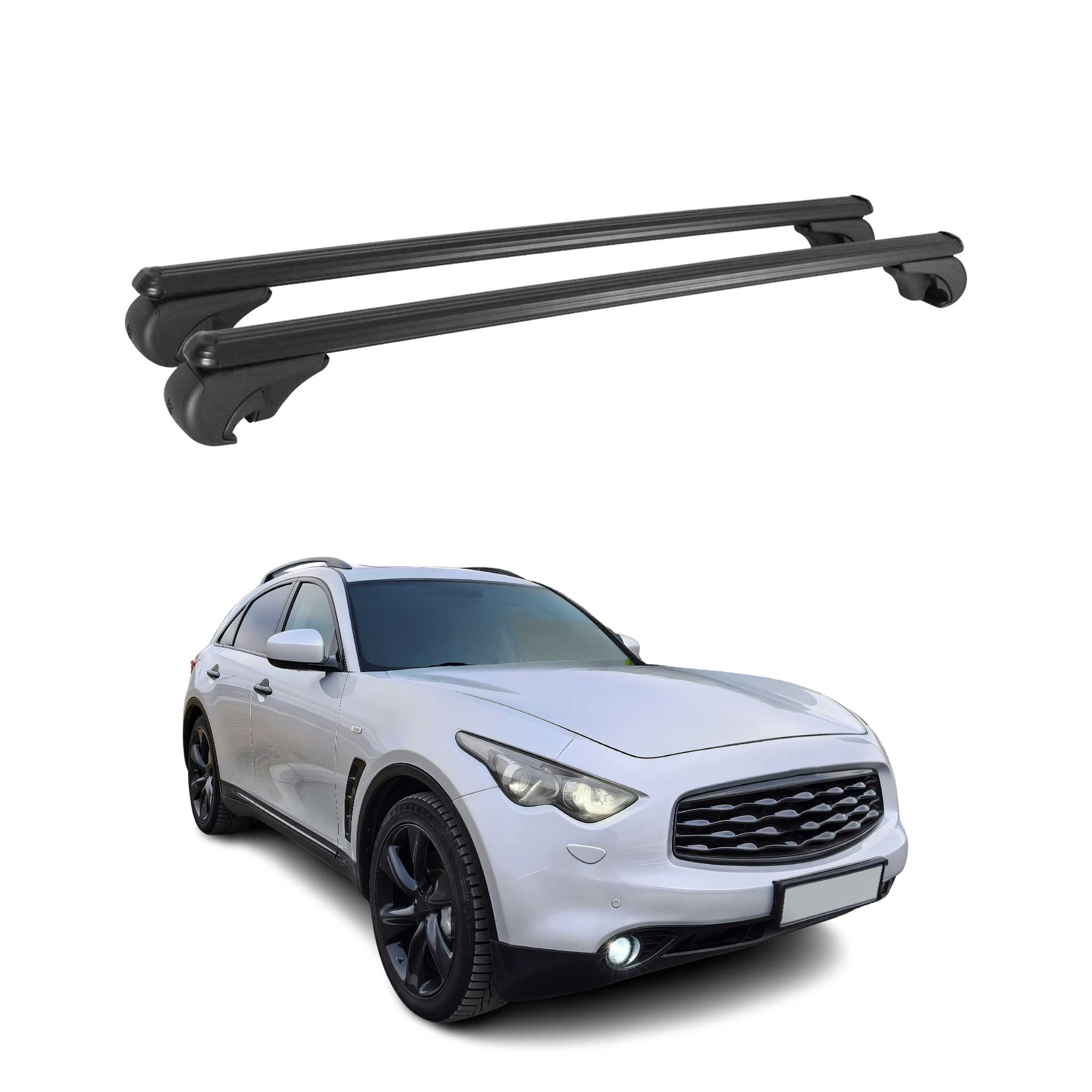 Dachträger für Infiniti FX50 2009-2013 Gepäckträger Grundträger Alu Schwarz 2x
