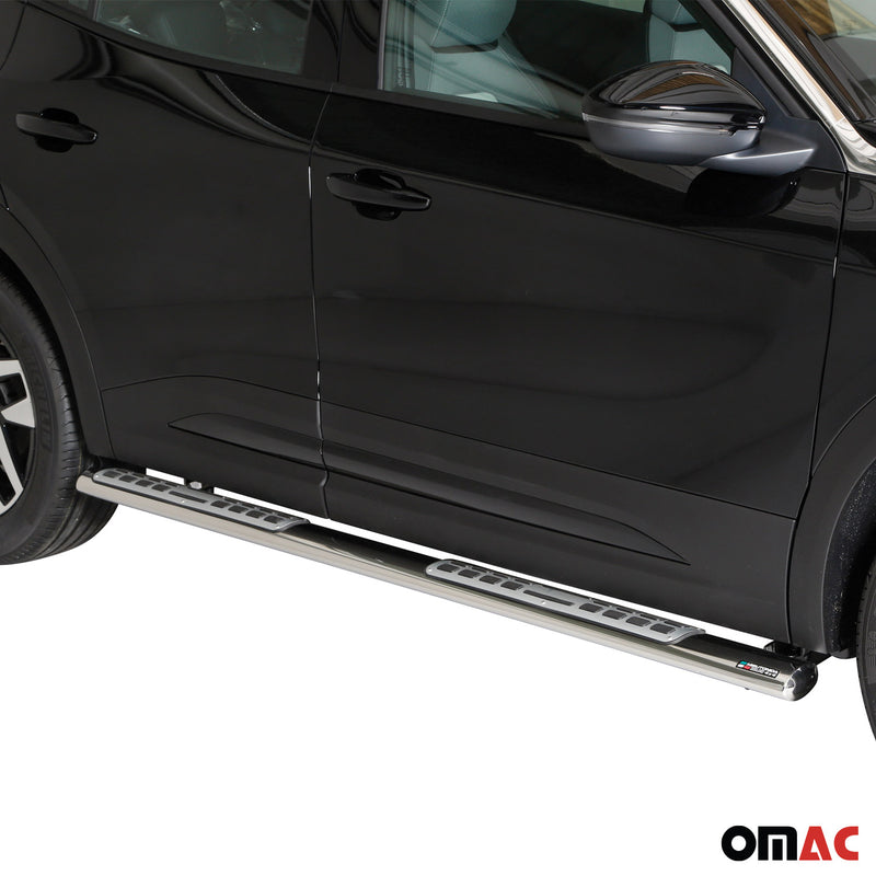 Edelstahl Seitenschweller Schwellerrohre für Opel Mokka 2021-2025 Silber