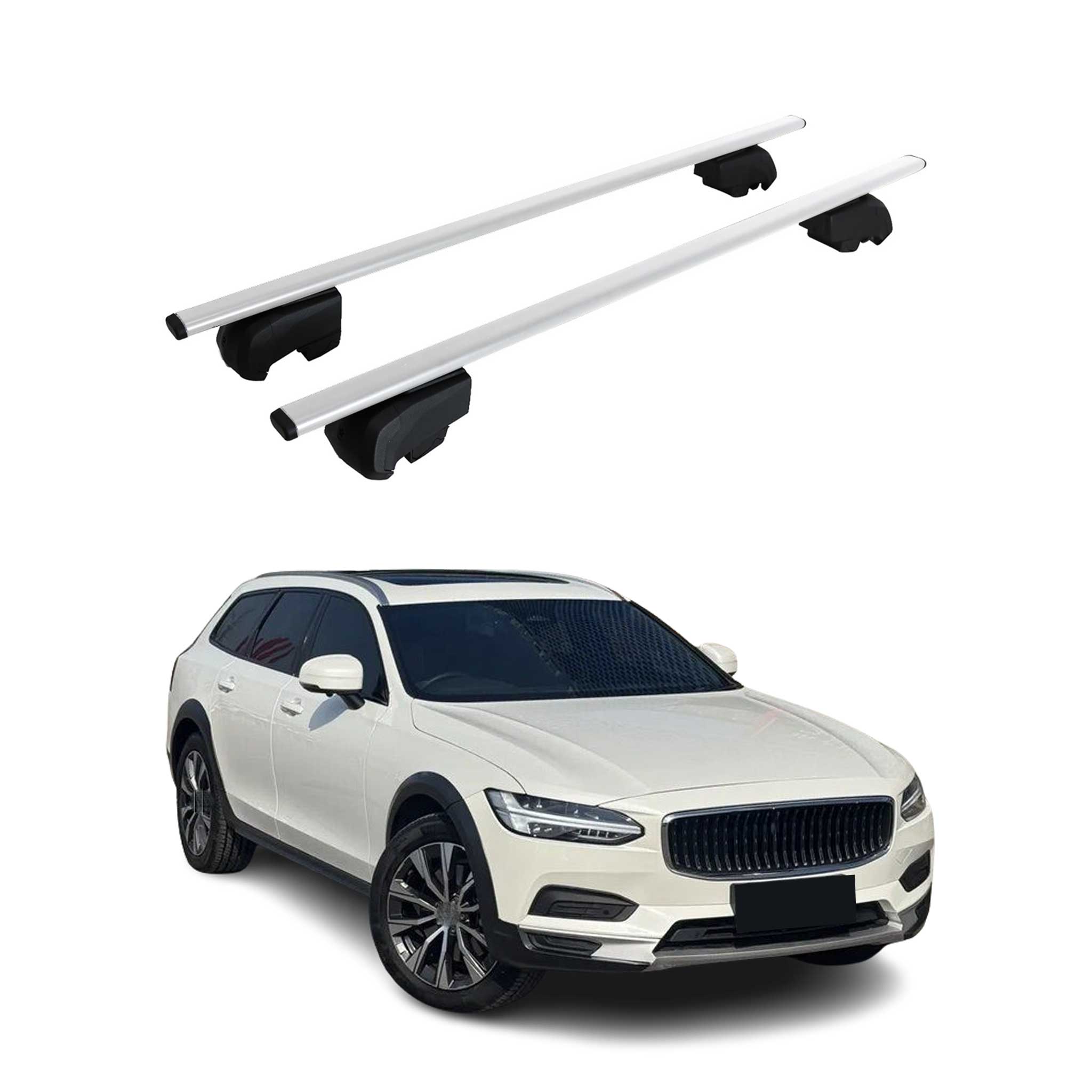 Dachträger Grundträger für Volvo V90 II Cross Country 2016-2025 Metall Silber 2x