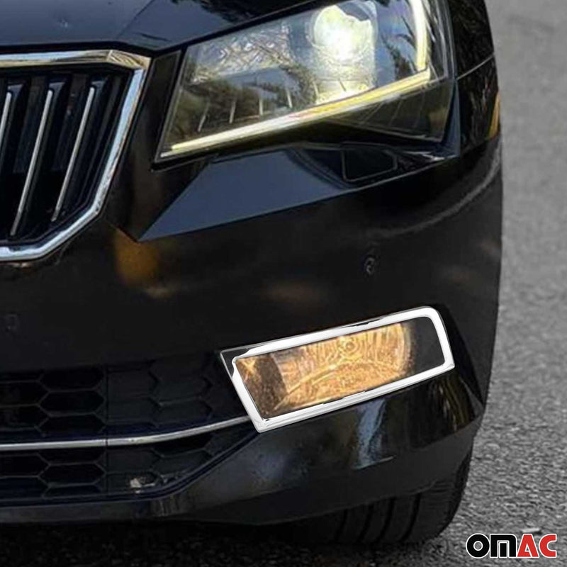 Nebelscheinwerfer Rahmen Umrandung für Skoda Superb 2015-2018 Edelstahl 2x