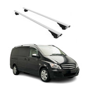 Dachträger Grundtäger für Mercedes Vito W639 2003-2014 75kg Metall Silber 2 tlg