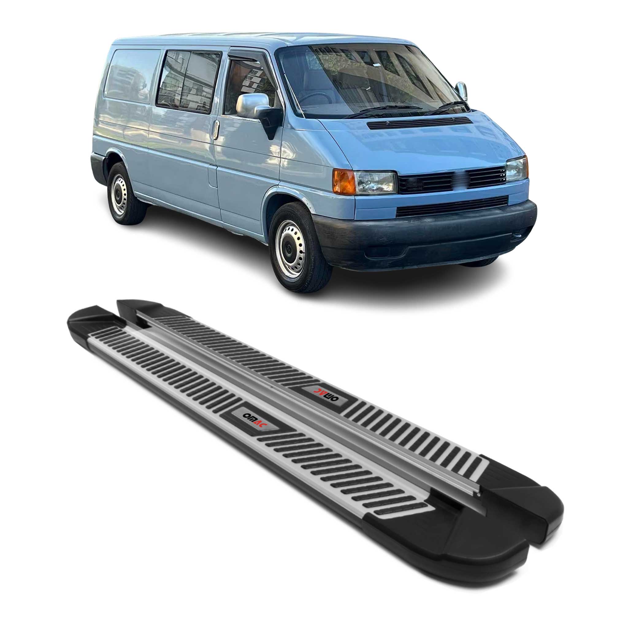 Trittbretter Seitenbretter für VW Transporter T4 1990-2003 L2 Langer Alu Schwarz