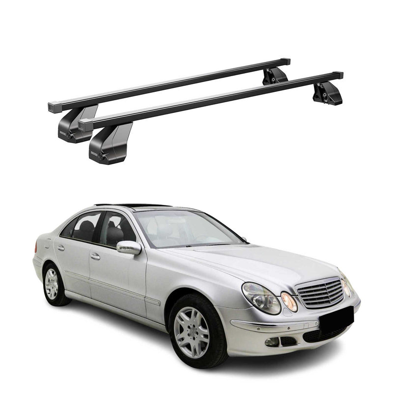 Menabo Dachträger für Mercedes E Klasse W211 Limo 2002-2009 75kg Stahl Schwarz