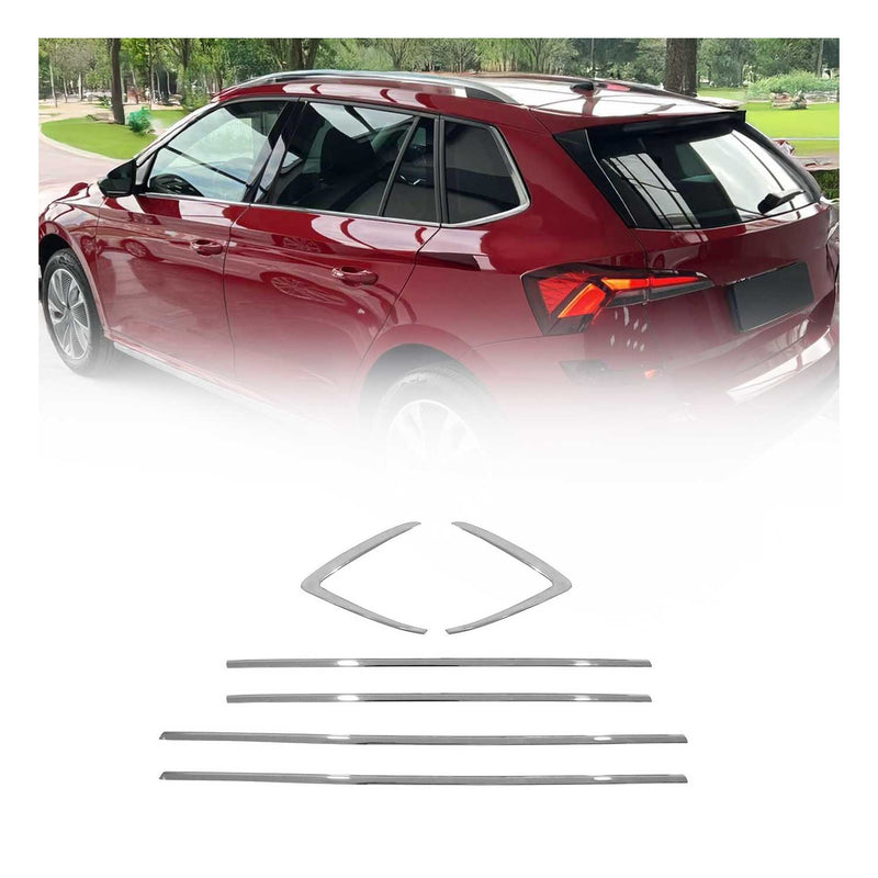 Fensterleisten Zierleisten für Skoda Kamiq 2020-2025 Edelstahl Chrom 6tlg