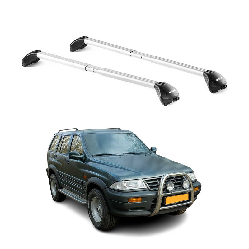 Dachträger Grundtäger für Ssangyong Musso 1993-2005 5 tür 100kg Alu Grau 2x ABE