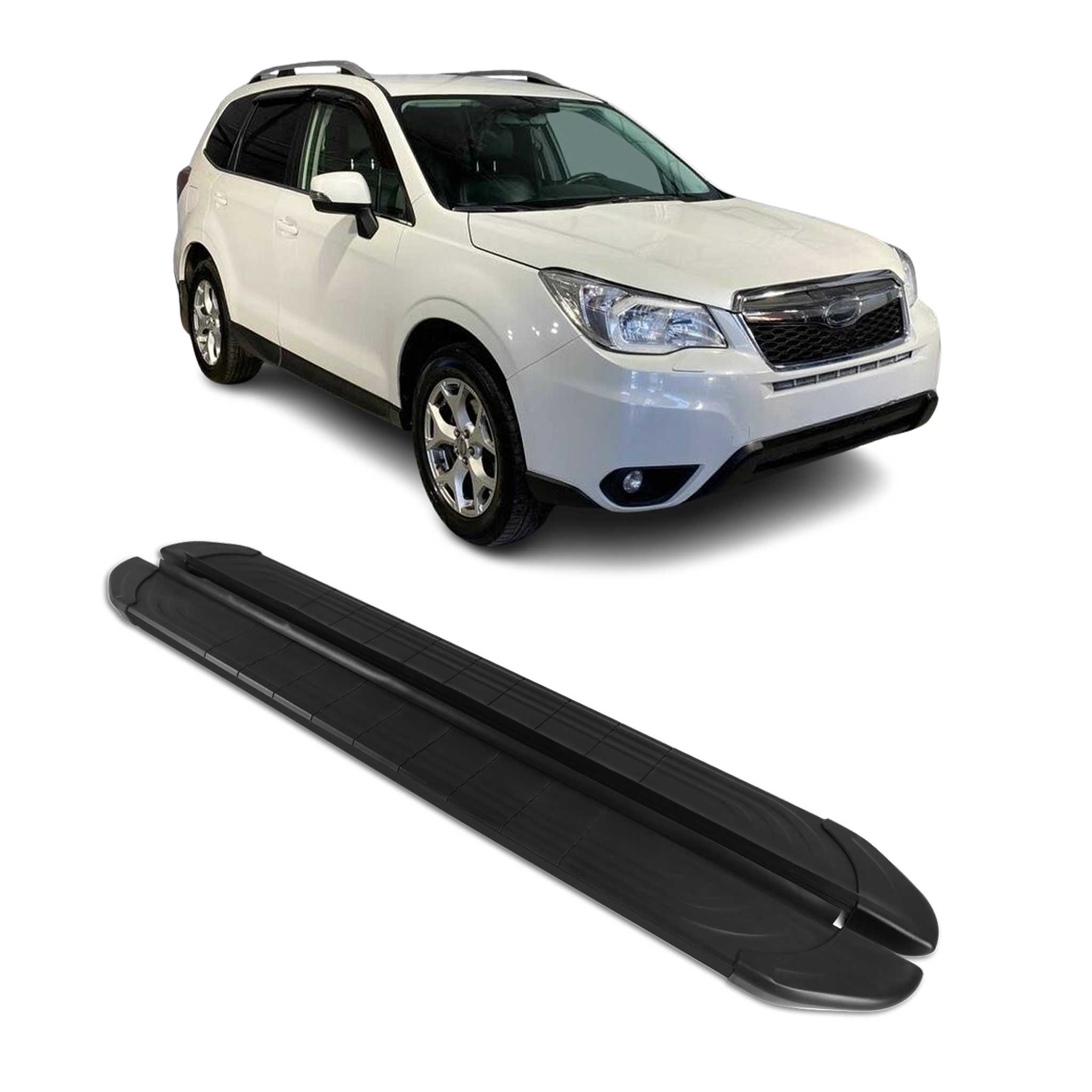 Trittbretter Seitenschweller für Subaru Forester IV 2013-18 Aluminium Schwarz 2x