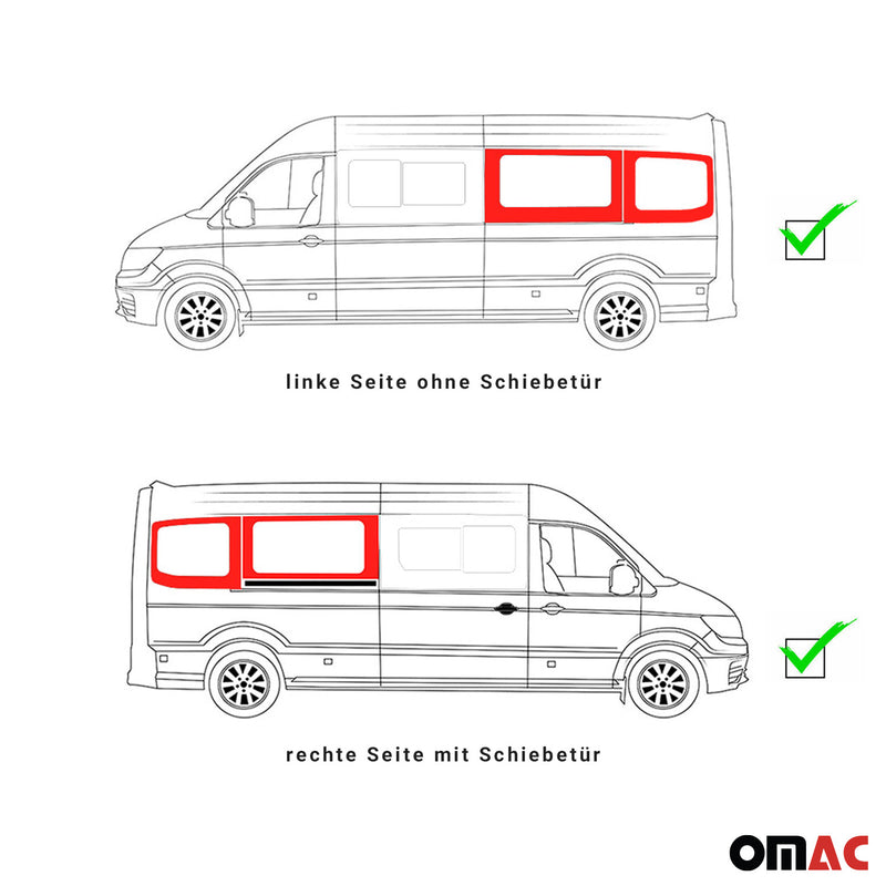 Seitenfenster Autoglas für VW Crafter 2018-2024 Links Rechts 4x SET L3 Langer