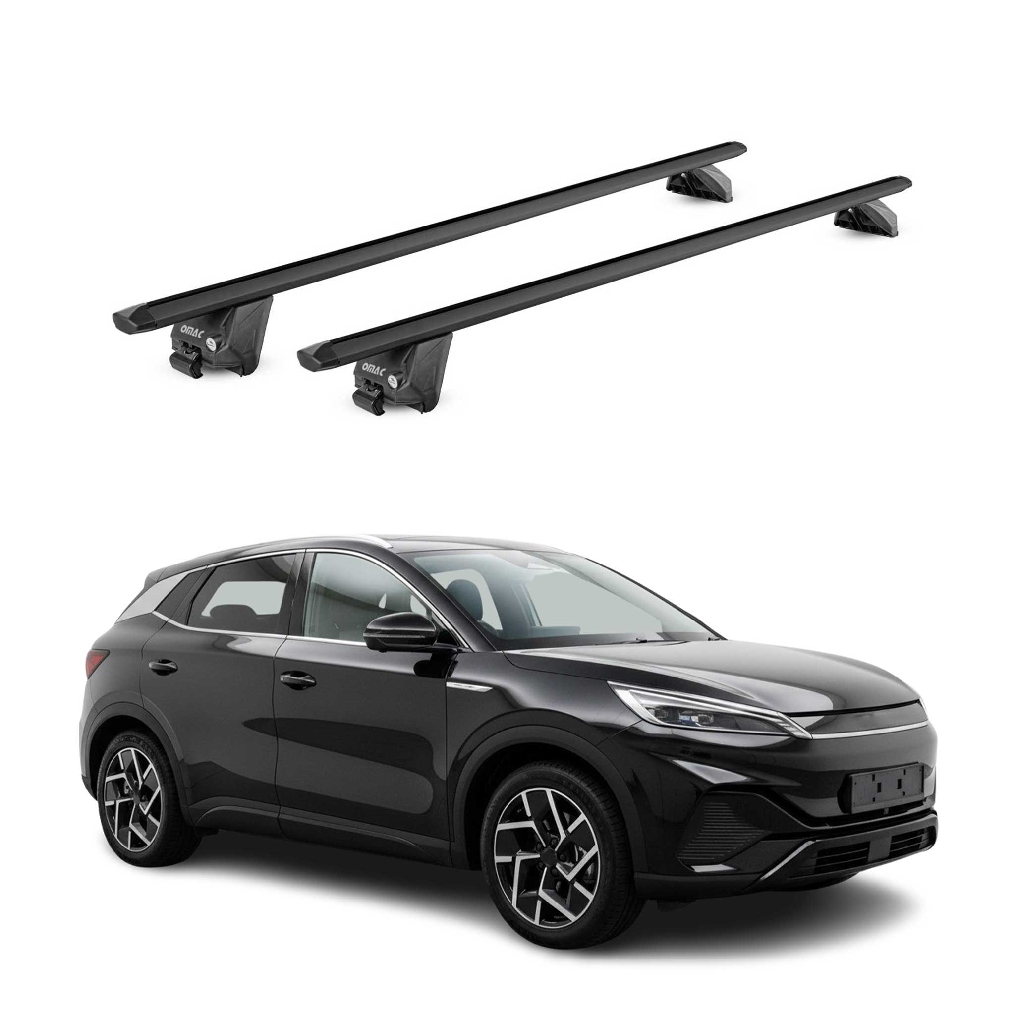 Dachträger Grundtäger für BYD Atto 3 2022-2026 100kg Aluminium Schwarz 2 tlg ABE