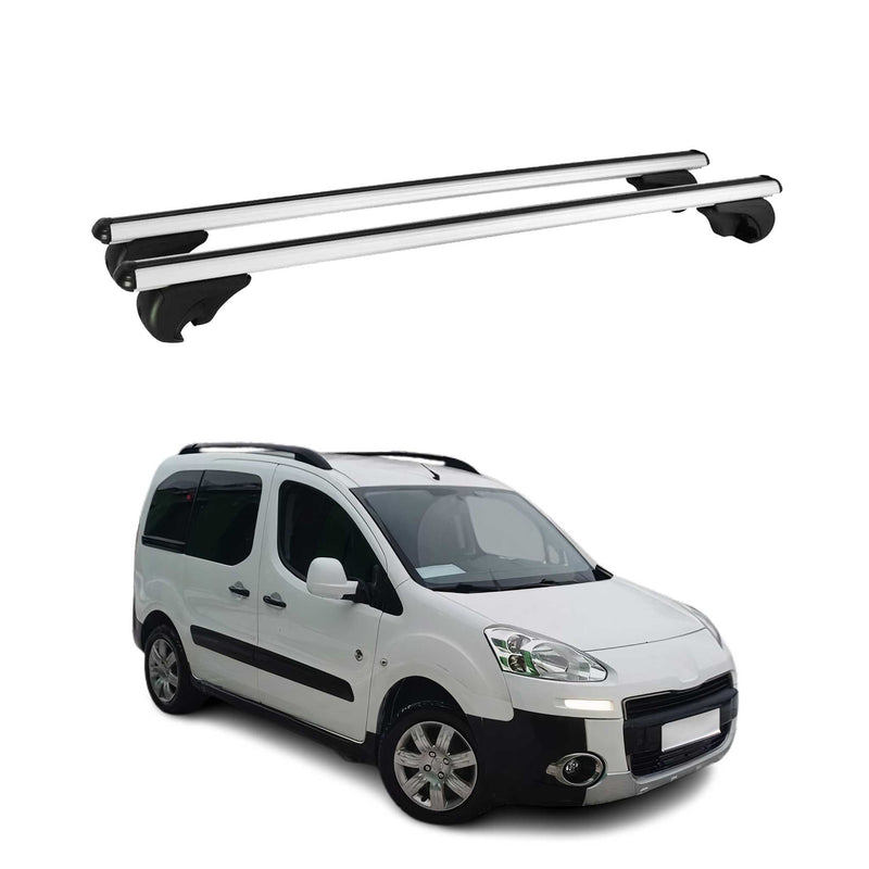 Dachträger Grundtäger für Peugeot Partner Tepee 2008-2012 75kg Alu Silber 2 tlg