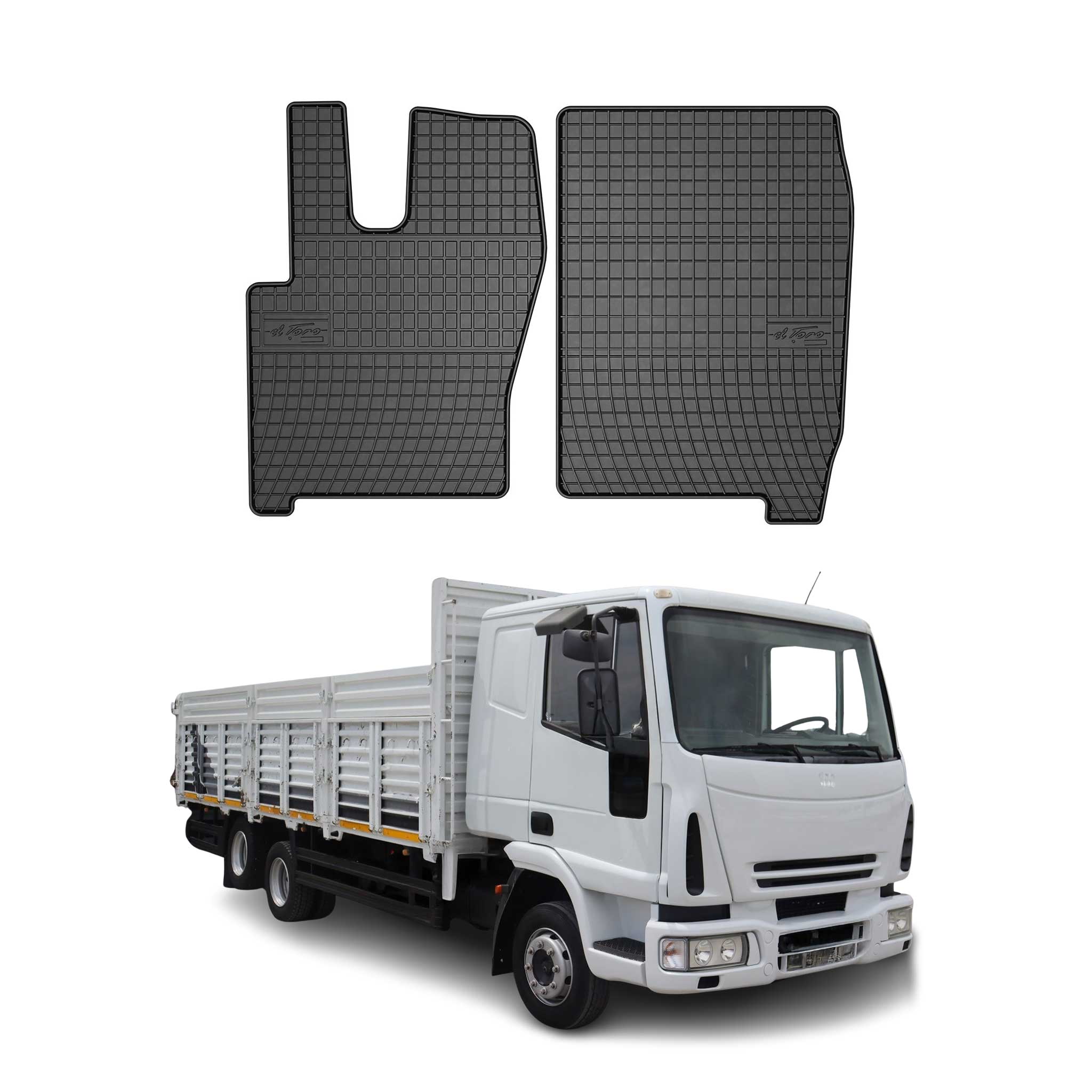 OMAC Gummi Fußmatten für Iveco Eurocargo 120 2002-2008 Automatten Schwarz 2x