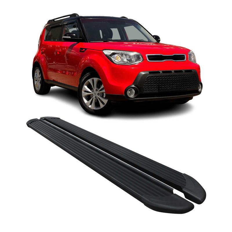 Seitenschweller Trittbretter Schweller für Kia Soul 2013-2019 Aluminium Schwarz
