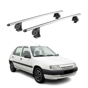 Alu Dachträger für Citroen Saxo 1996-2003 TÜV T-Nut Abschließbar 2tlg Silber