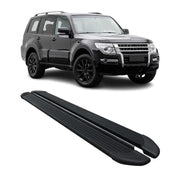 Seitenschweller Trittbretter Schweller für Mitsubishi Pajero 2006-21 Alu Schwarz