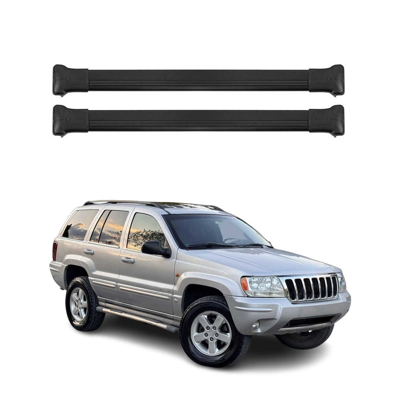 Dachträger Grundtäger für Jeep Grand Cherokee WJ 1999-2004 75kg Alu Schwarz 2x