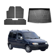 Fußmatten & Kofferraumwanne Set für Citroen Berlingo 1996-2009 Gummi Schwarz 5x