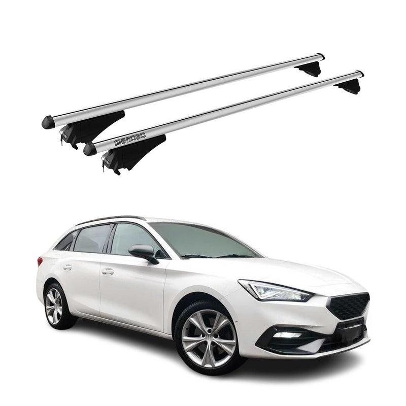 Menabo Dachträger Grundtäger für Seat Leon 2020-2025 75kg Aluminium Silber 2 tlg