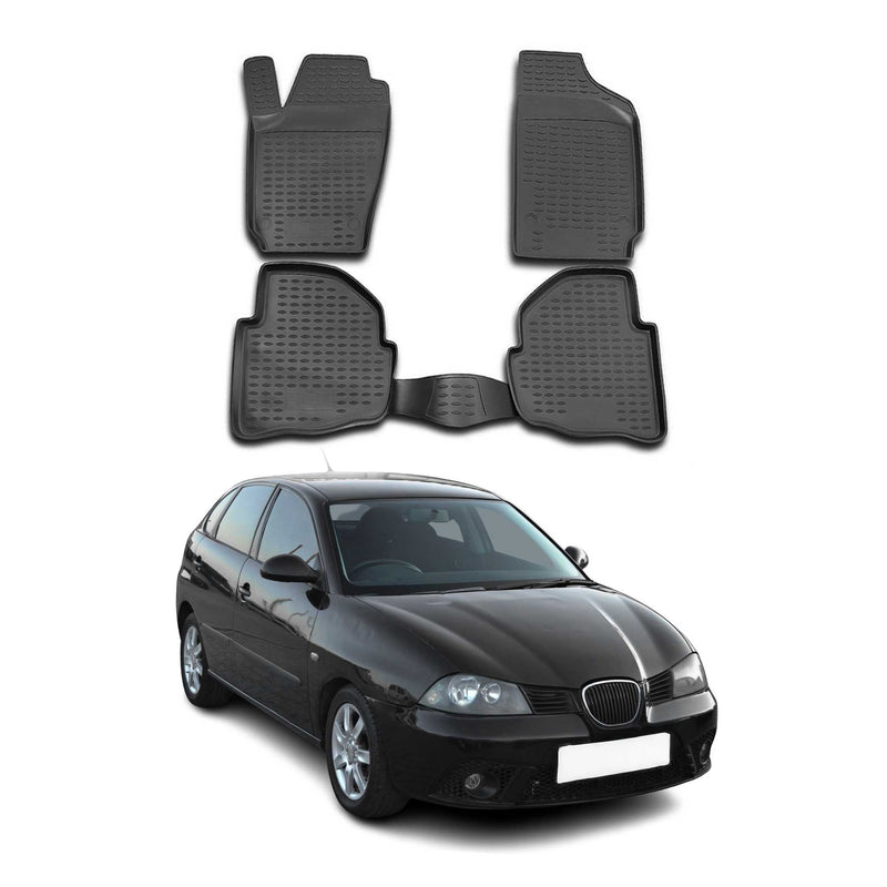 OMAC Gummimatten Fußmatten für Seat Ibiza 2002-2008 TPE Automatten Schwarz 4x