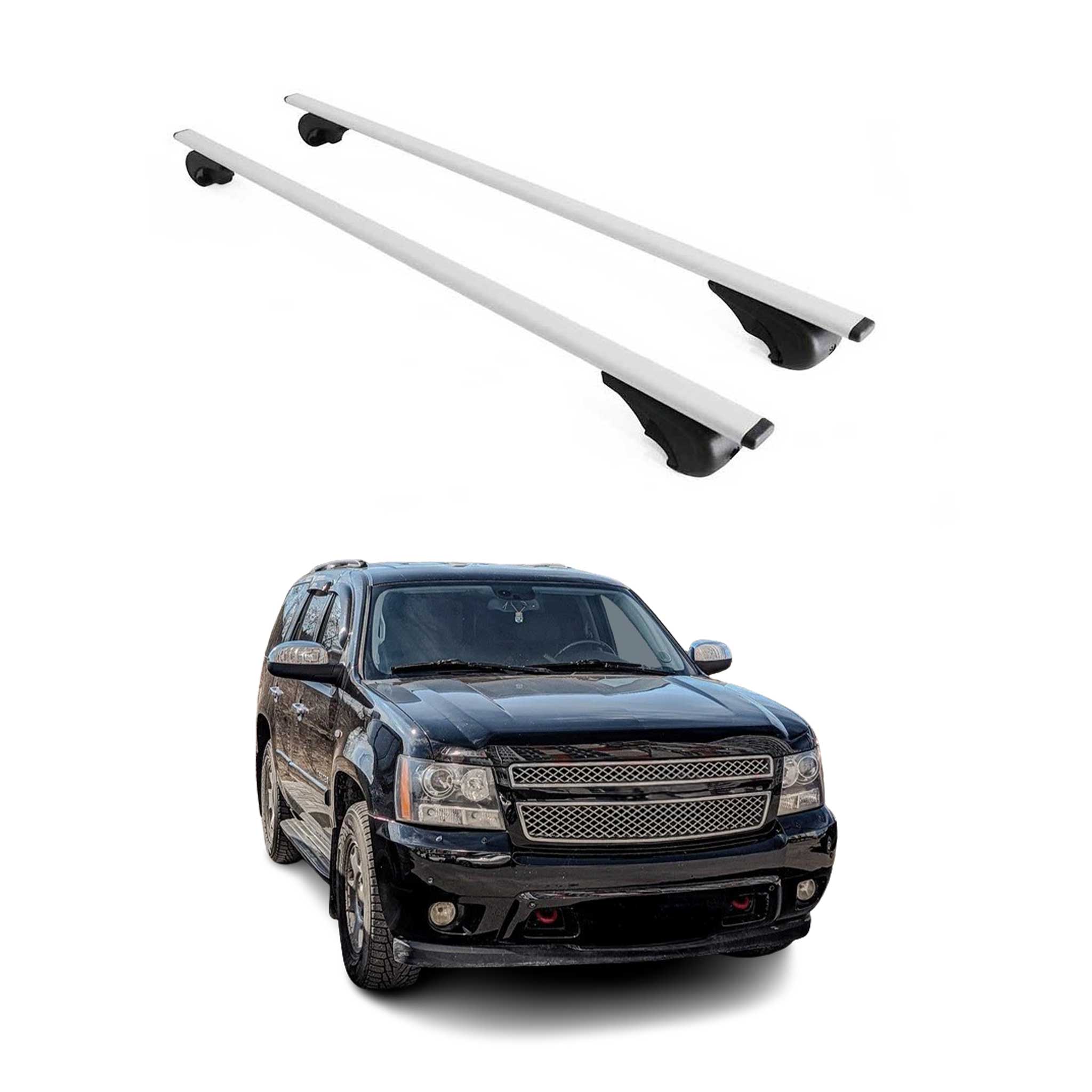 Dachträger Grundtäger für Chevrolet Tahoe 2000-2015 75kg Metall Silber 2 tlg