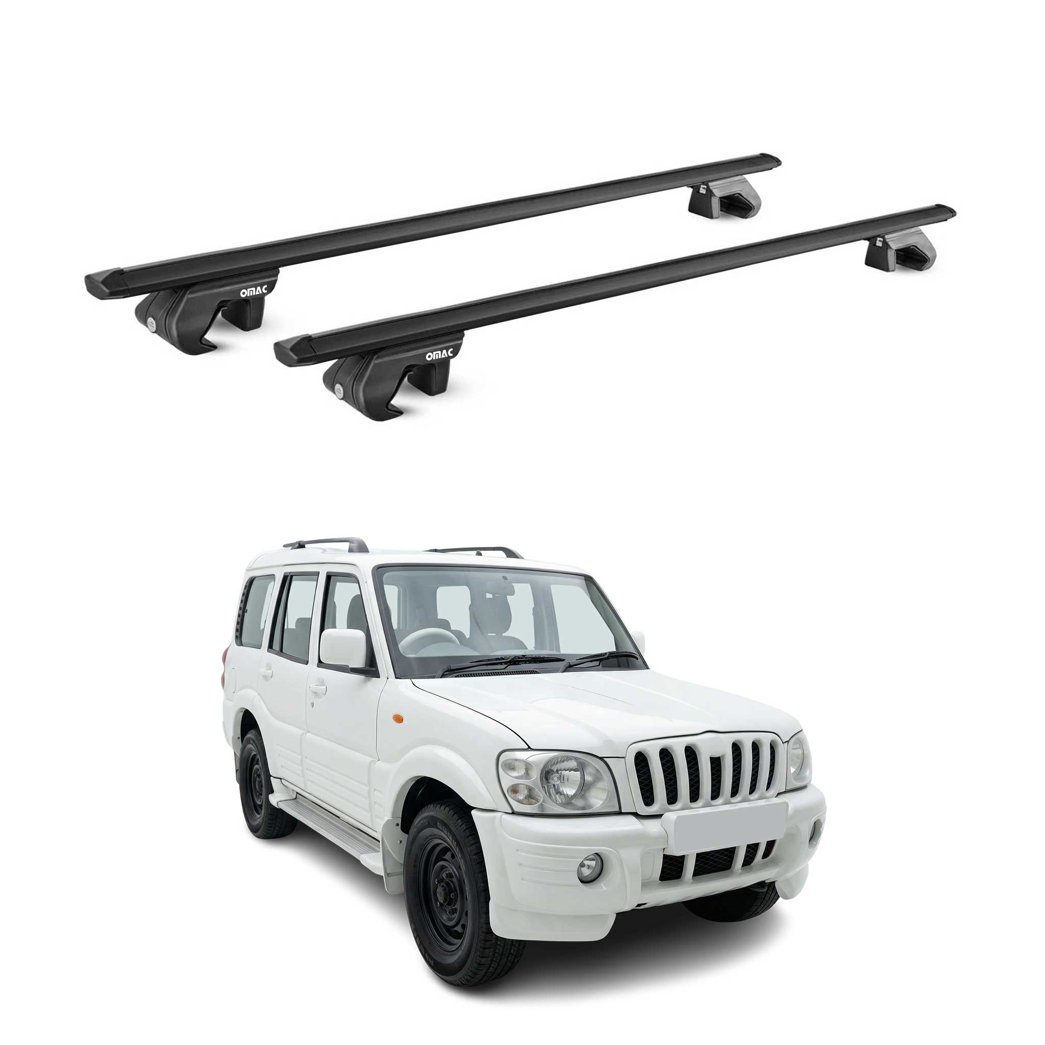 Dachträger Grundtäger für Mahindra Goa I 2003-2014 Pre-FL Alu Schwarz 2 tlg ABE