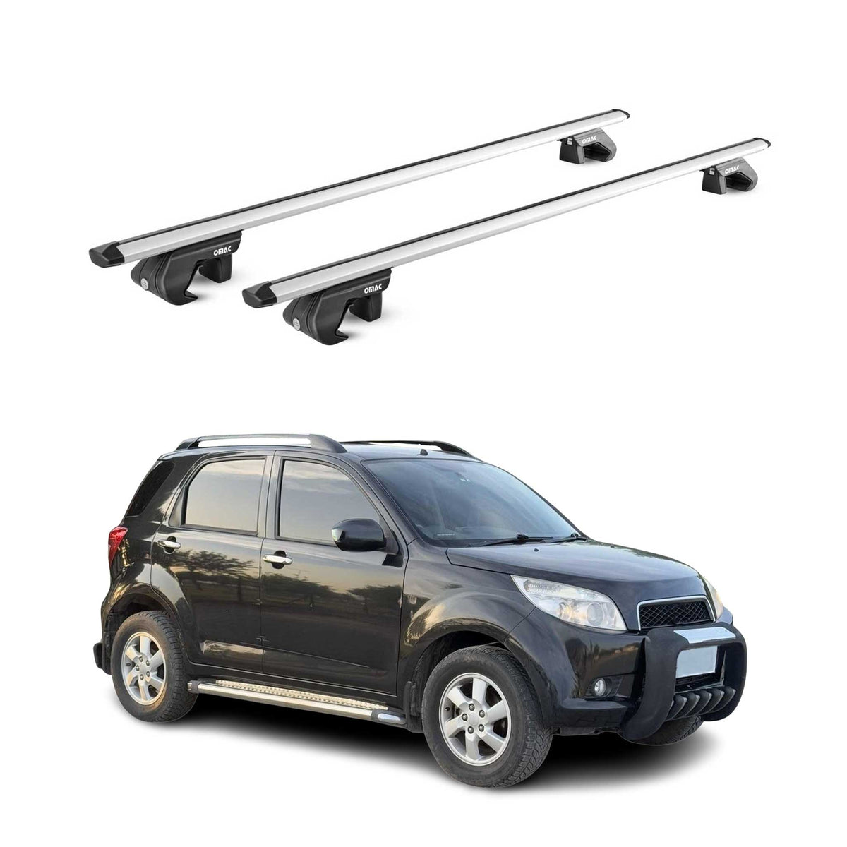 Dachträger für Daihatsu Terios II 2006-2017 5-Türer Alu Silber 2tlg 135 cm