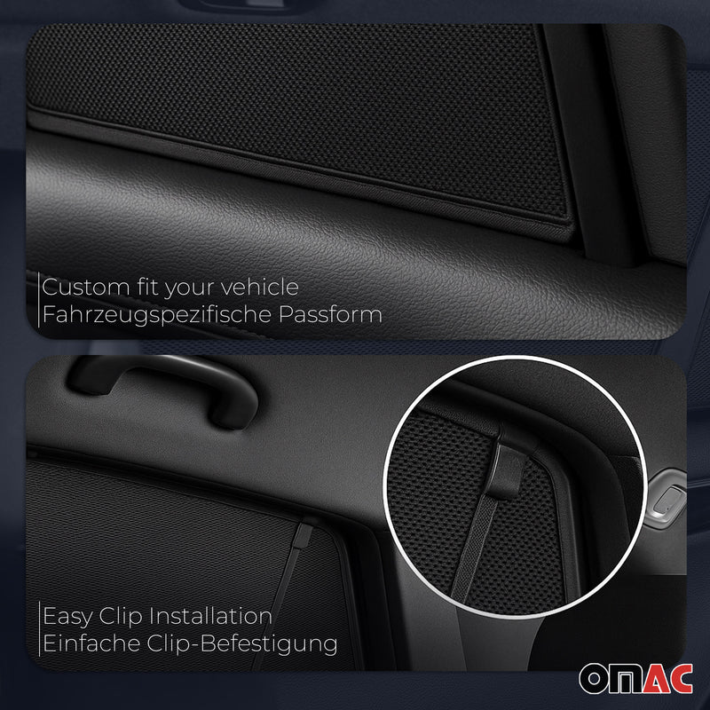 Sonnenschutz Seitenfenster für Mini Hatch F56 2013-2022 Heckscheibe 2tlg Schwarz
