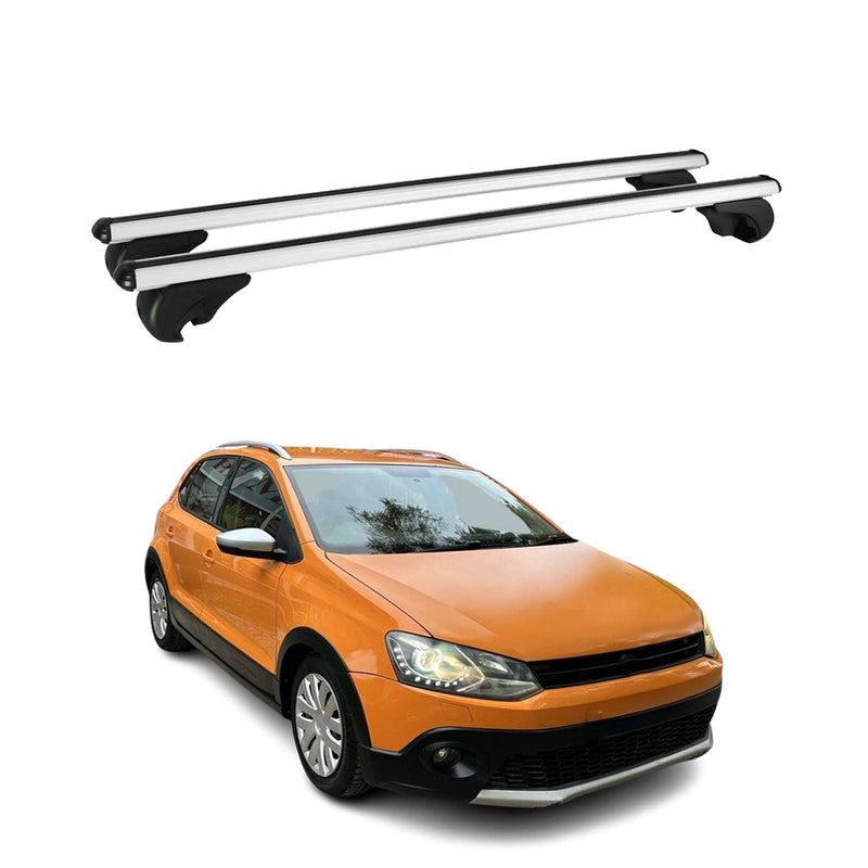 Dachträger Grundtäger für VW Polo 2009-2017 75kg Aluminium Silber 2 tlg