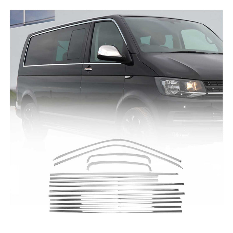 Fensterleisten Zierleisten für VW T5 2003-2015 langer RS 2-Schiebetür Chrom 14x