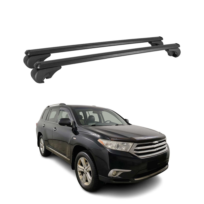 Dachträger für Toyota Highlander 2007-2013 Gepäckträger Grundträger Alu Schwarz