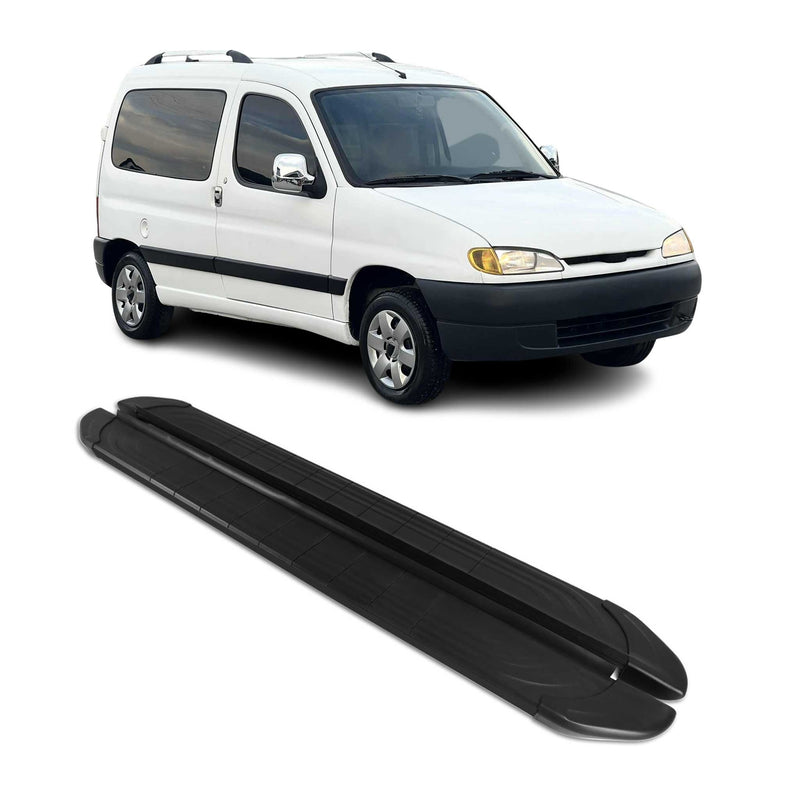 Trittbretter Seitenschweller für Peugeot Partner 1996-2008 Aluminium Schwarz 2x