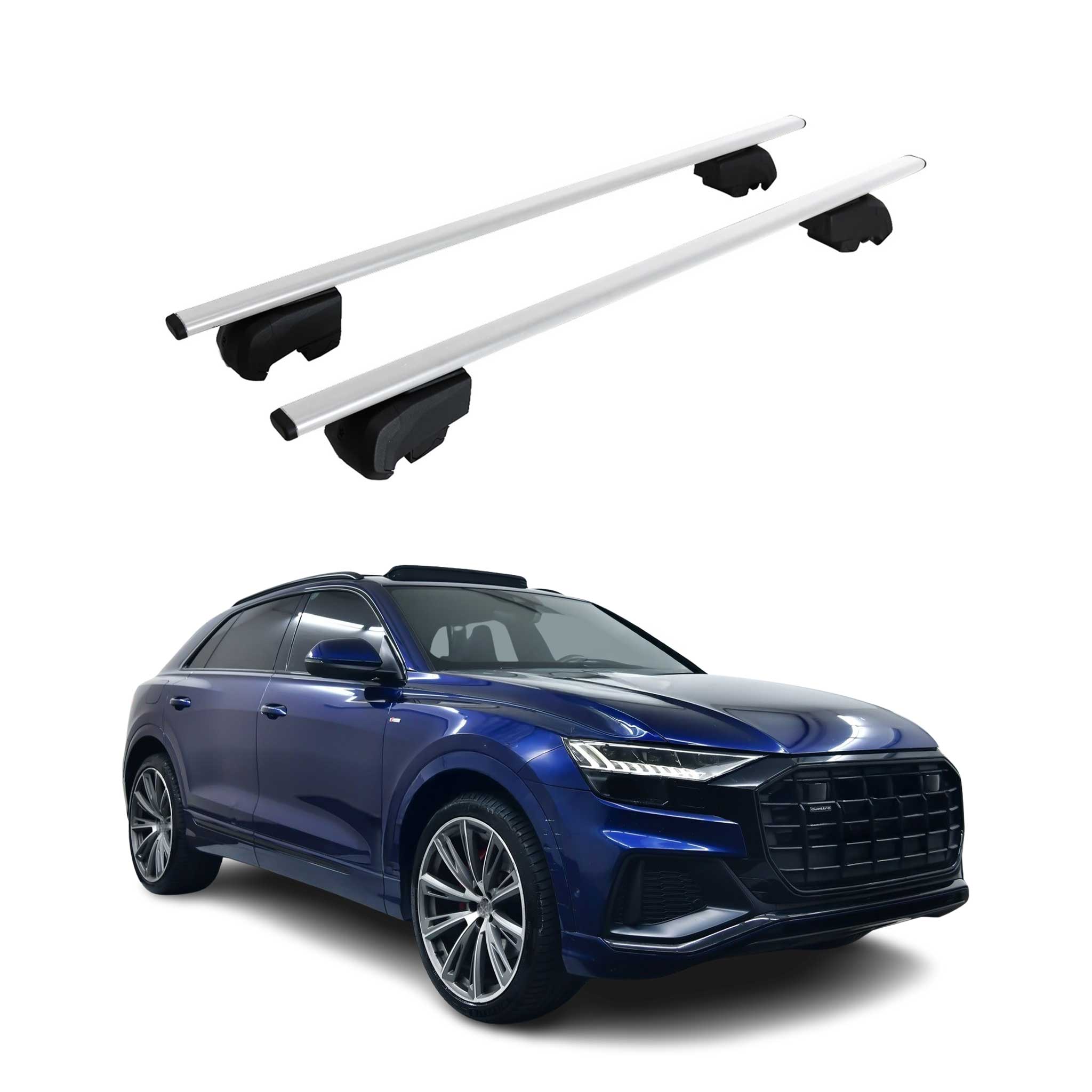 Dachträger Grundtäger für Audi Q8 2018-2026 75kg Metall Silber 2 tlg