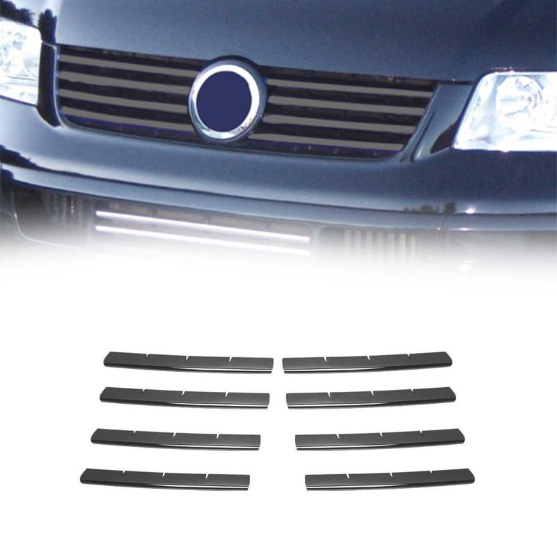 Kühlergrill Leisten Grillleisten für VW Transporter T5 2003-2009 Chrom Dunkel 8x