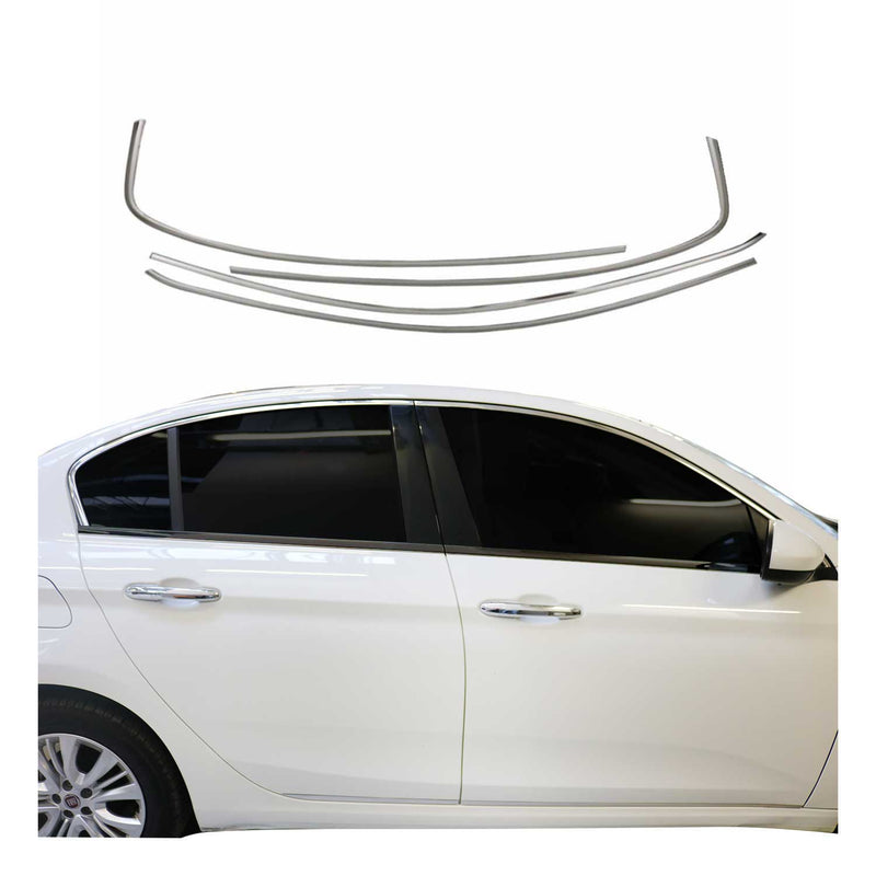 Fensterleisten Zierleisten für Fiat Tipo 2015-2025 Limo Schrägheck Chrom 4tlg