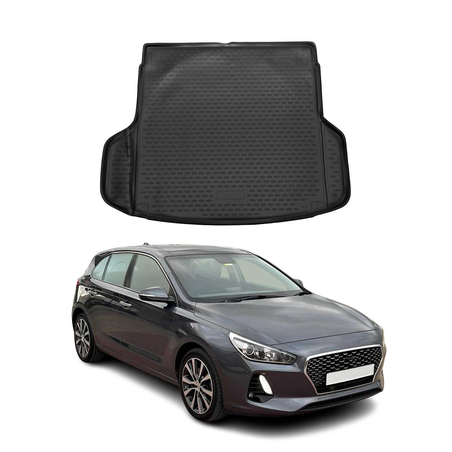 Kofferraummatte Kofferraumwanne für Hyundai i30 Kombi 2017-2026 Gummi TPE