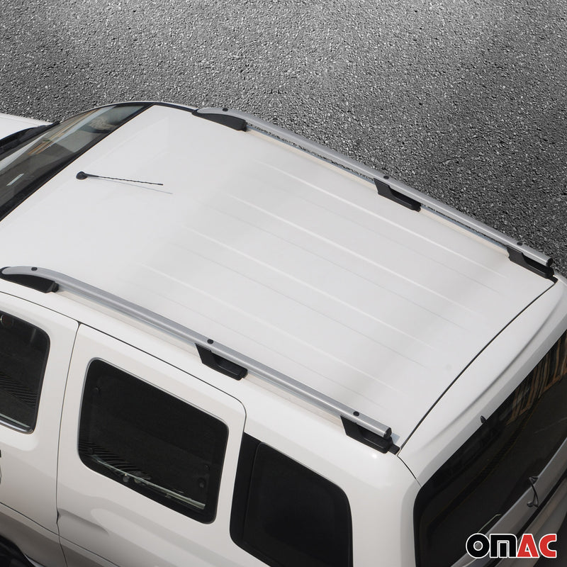 Aluminium Dachreling Querträger für VW Amarok DoubleCab 2010-2022 Silber 2x