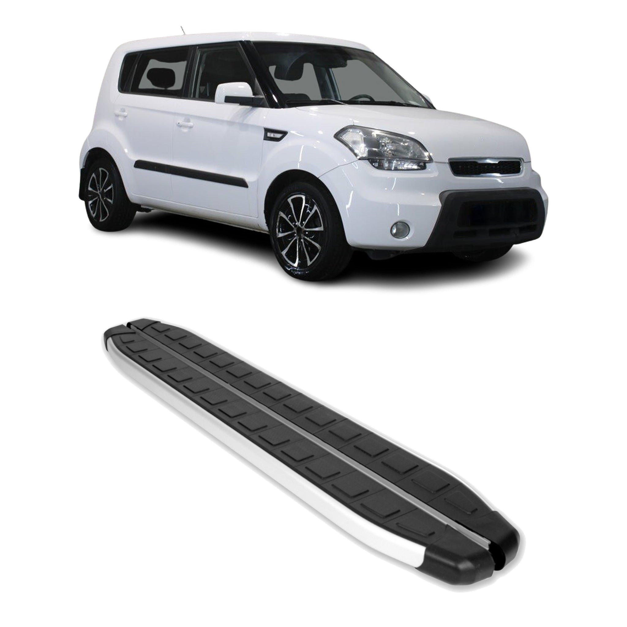 Seitenschweller Seitenbretter Trittbretter für Kia Soul I 2008-2013 Alu Schwarz