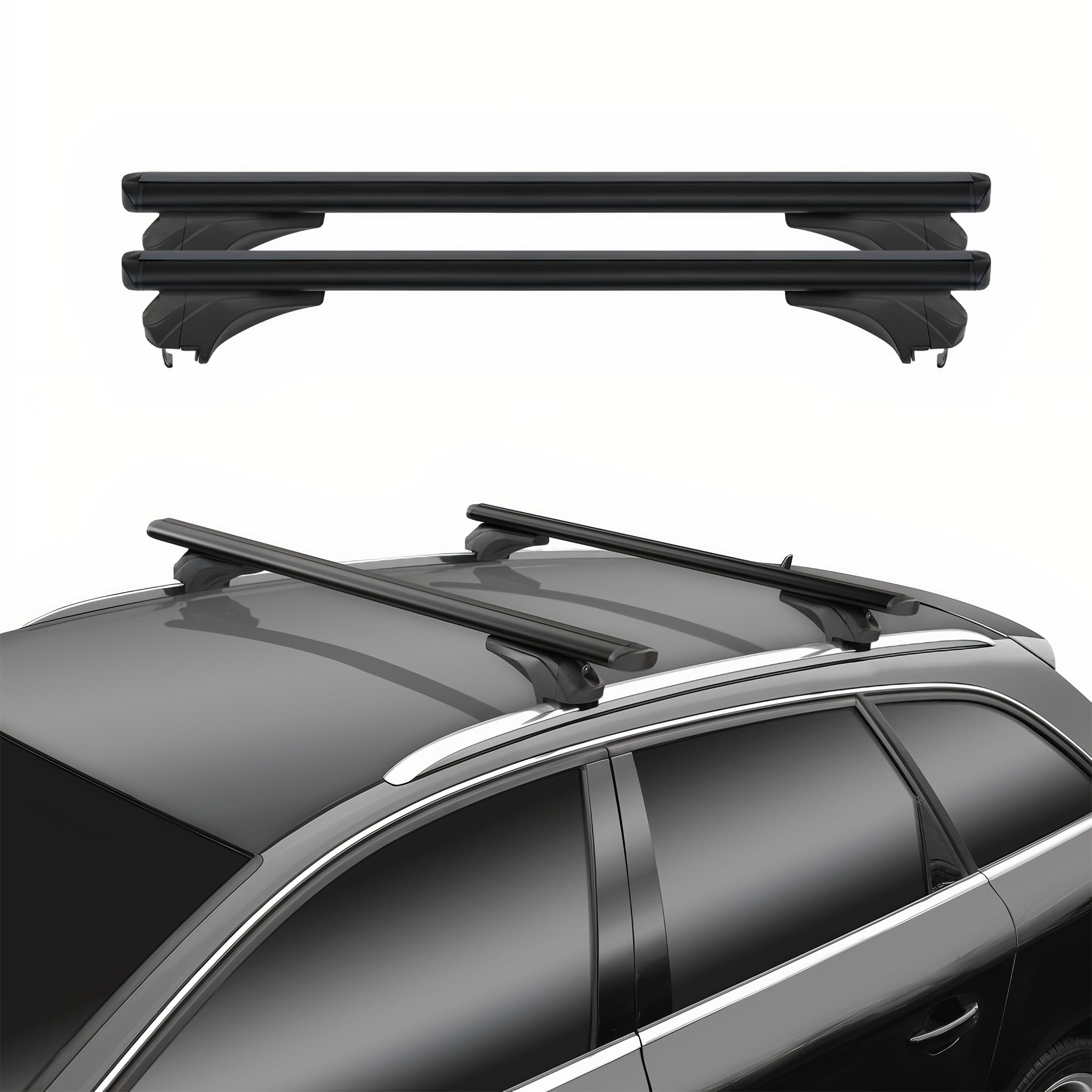 Menabo Dachträger Gepäckträger Universal Bündige Schienen 75kg Aluminium Schwarz