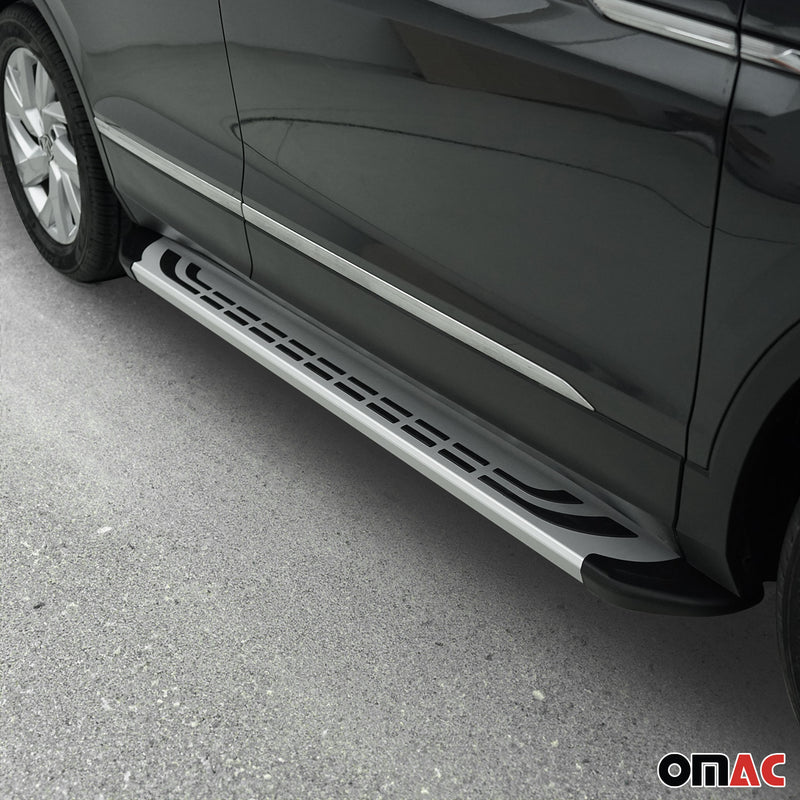 Trittbretter Seitenschweller Seitenbretter für Mercedes ML W163 Aluminium Silber