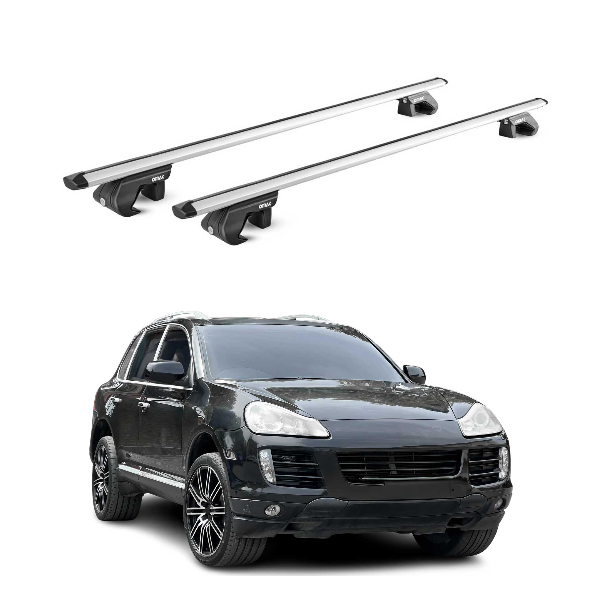 Dachträger Grundtäger für Porsche Cayenne 2002-2018 5 tür 90kg Alu Silber 2x ABE