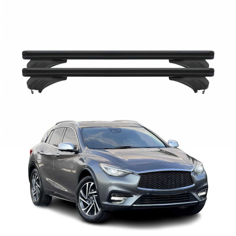 Menabo Dachträger Grundtäger für Infiniti Q30 2015-2019 Aluminium Schwarz 2 tlg