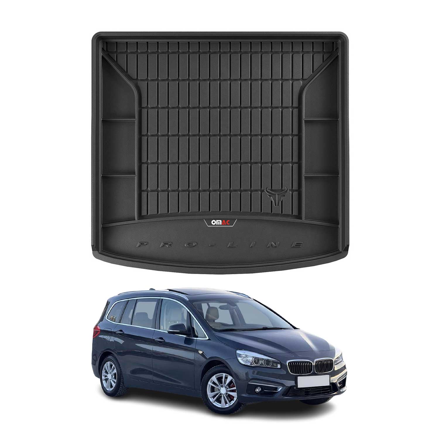 OMAC Gummi Kofferraumwanne für BMW 2 Gran Tourer F46 2014-2024 TPE Schwarz