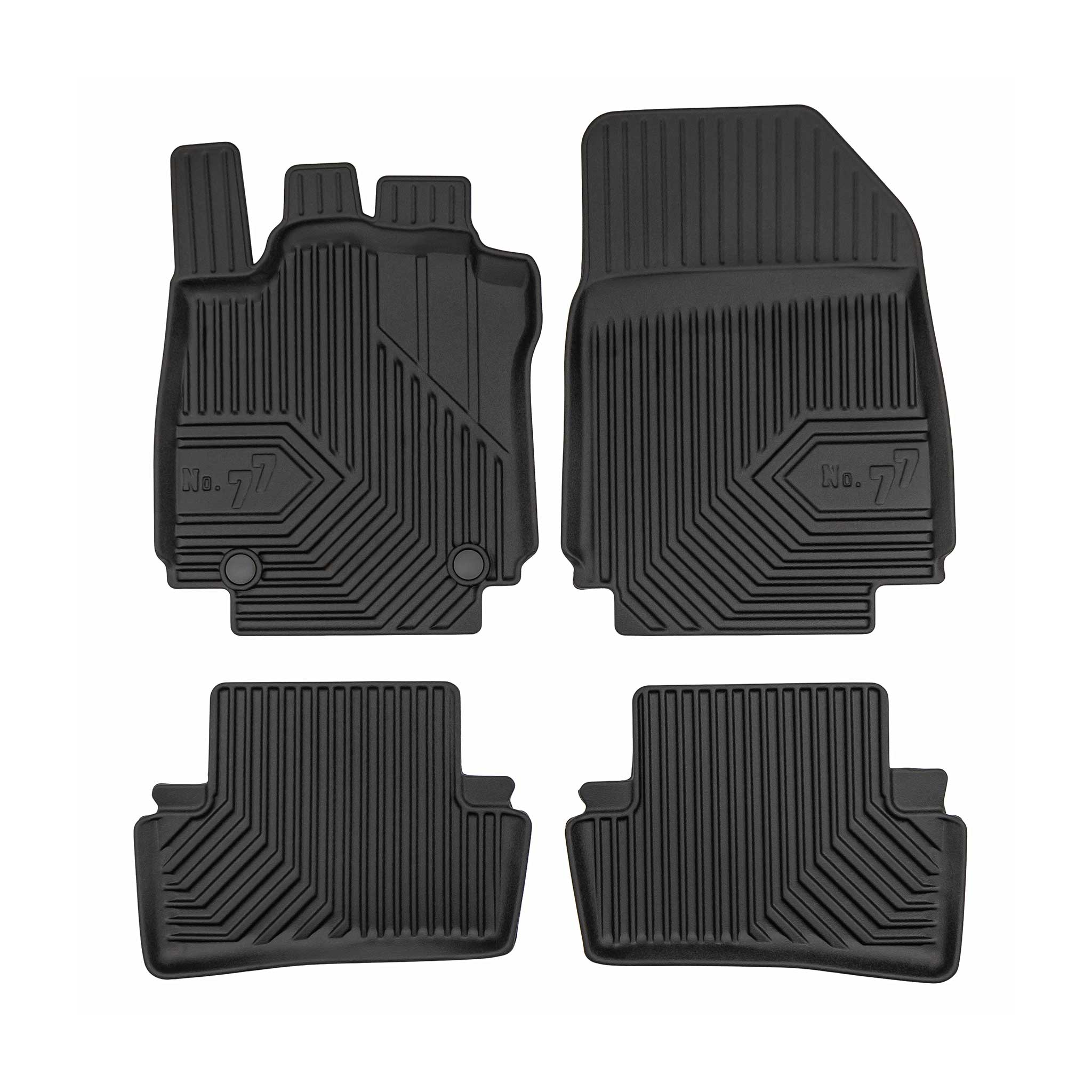 Fußmatten Gummimatten No.77 für Renault Clio IV 2012-2020 TPE Schwarz 3 tlg
