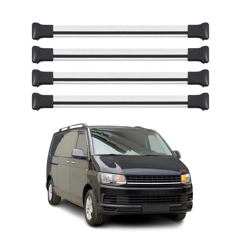 Dachträger für VW T6 T6.1 Transporter Multivan Caravelle 2015-24 75kg Grau 4 tlg