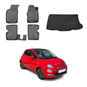 OMAC Fußmatten & Kofferraumwanne Set für Fiat 500 500C 2007-2015 RHD Pre-FL