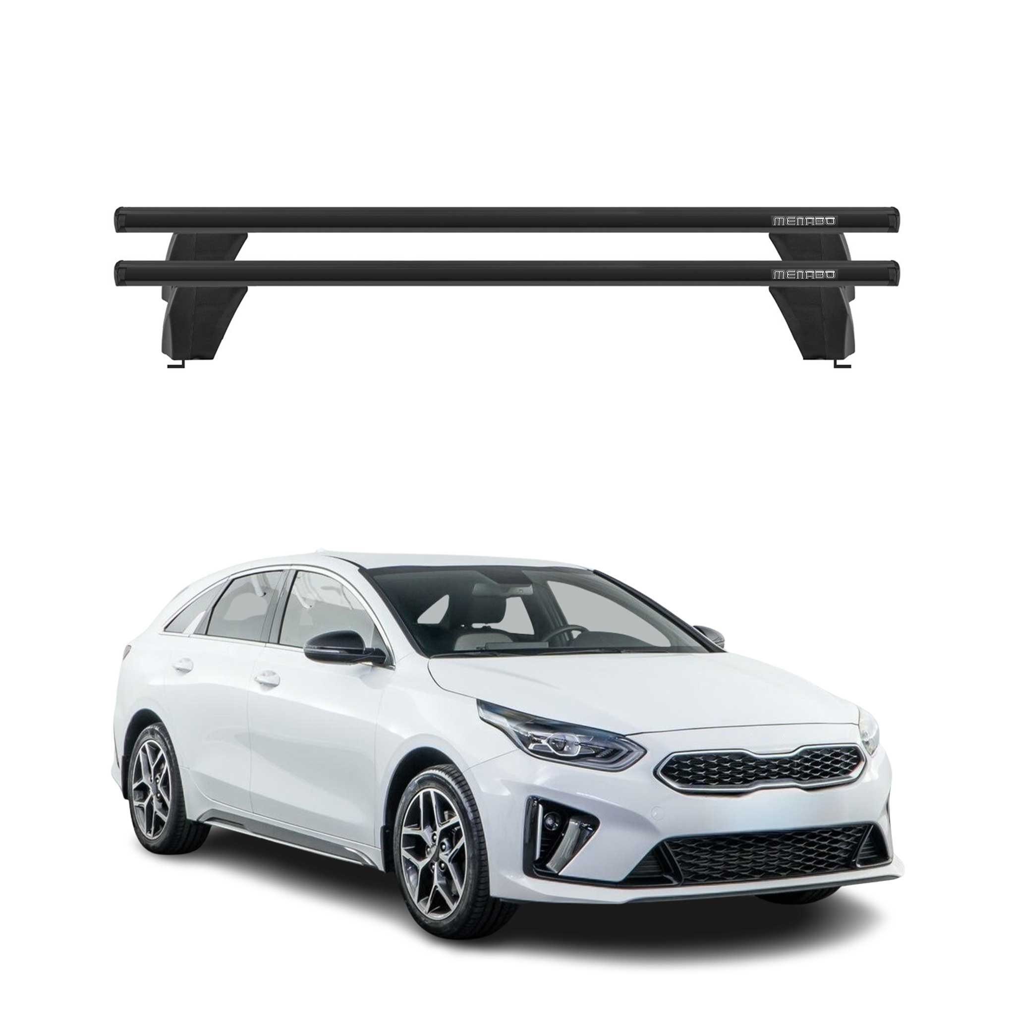 Menabo Dachträger Grundtäger für Kia Pro Ceed 2019-2026 75kg Alu Schwarz 2 tlg