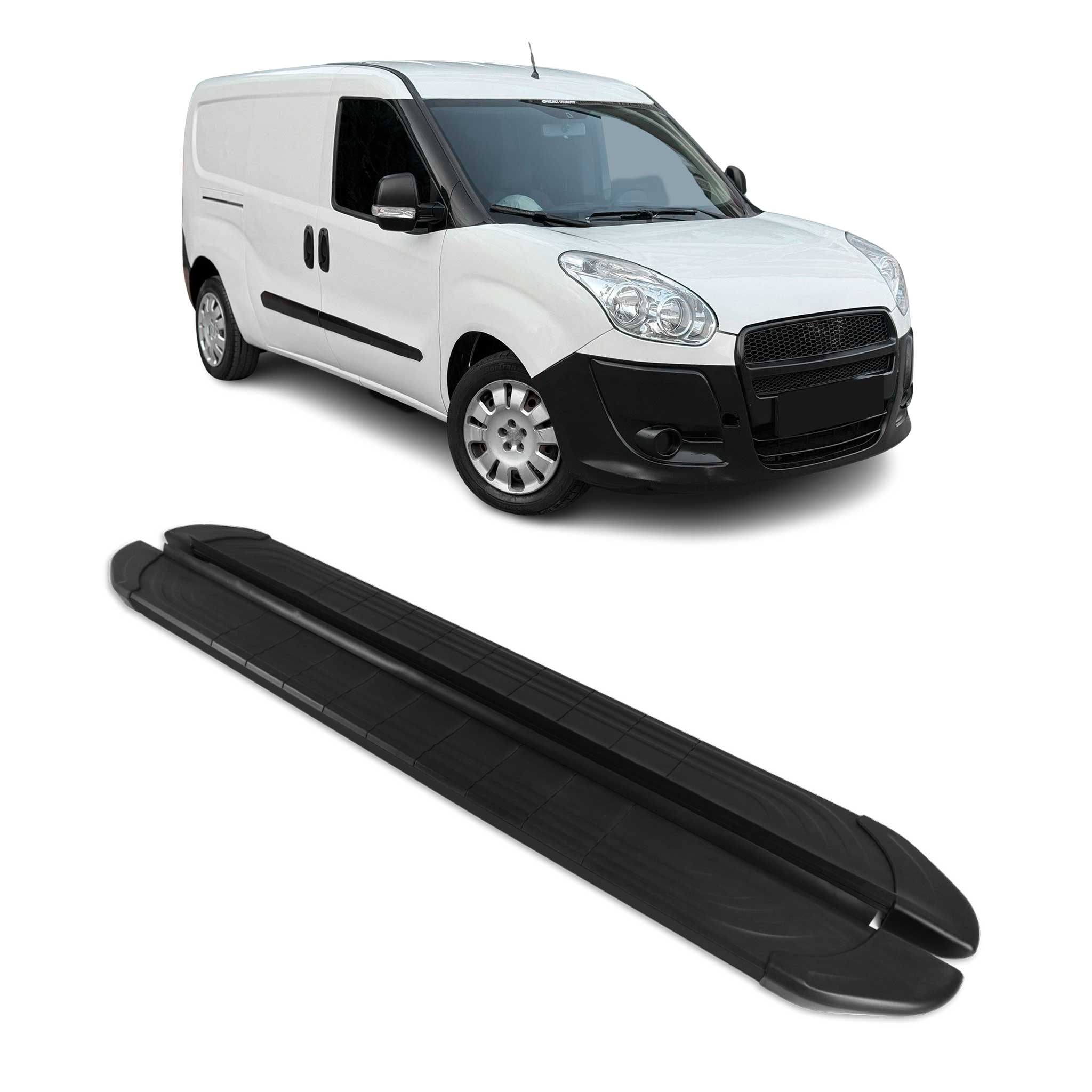 Trittbretter Seitenschweller für Fiat Doblo Maxi 2010-2024 Aluminium Schwarz 2x
