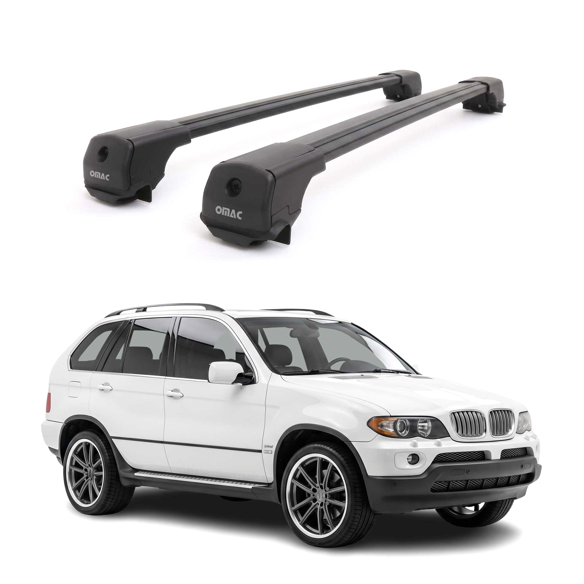Dachträger Grundträger für BMW X5 E53 1999-2006 Aluminium 75kg Schwarz 2tlg