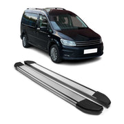 Alu Seitenschweller Trittbretter für VW Caddy Maxi 2015-2020 Silber 2tlg